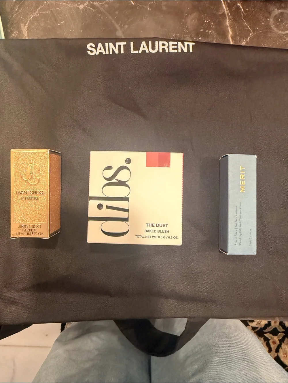 Saint Laurent Black Tote Beauty Bundle